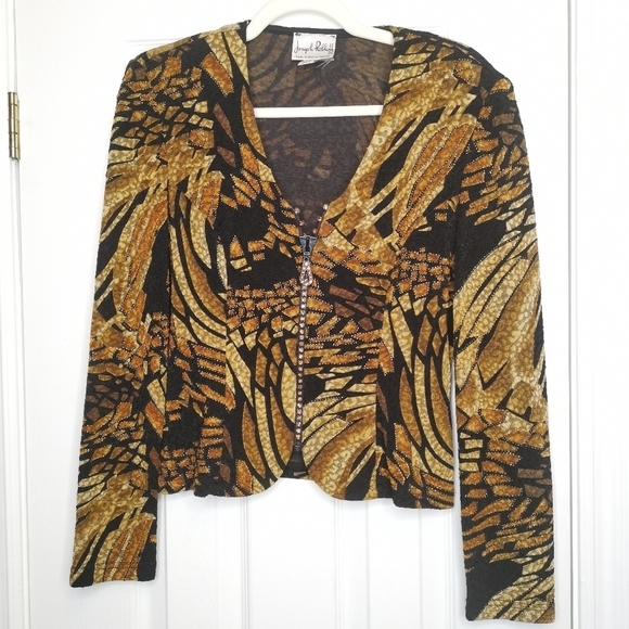 Vintage Joseph Ribkoff  Pattern Zipper Jacket - Picture 2 of 8